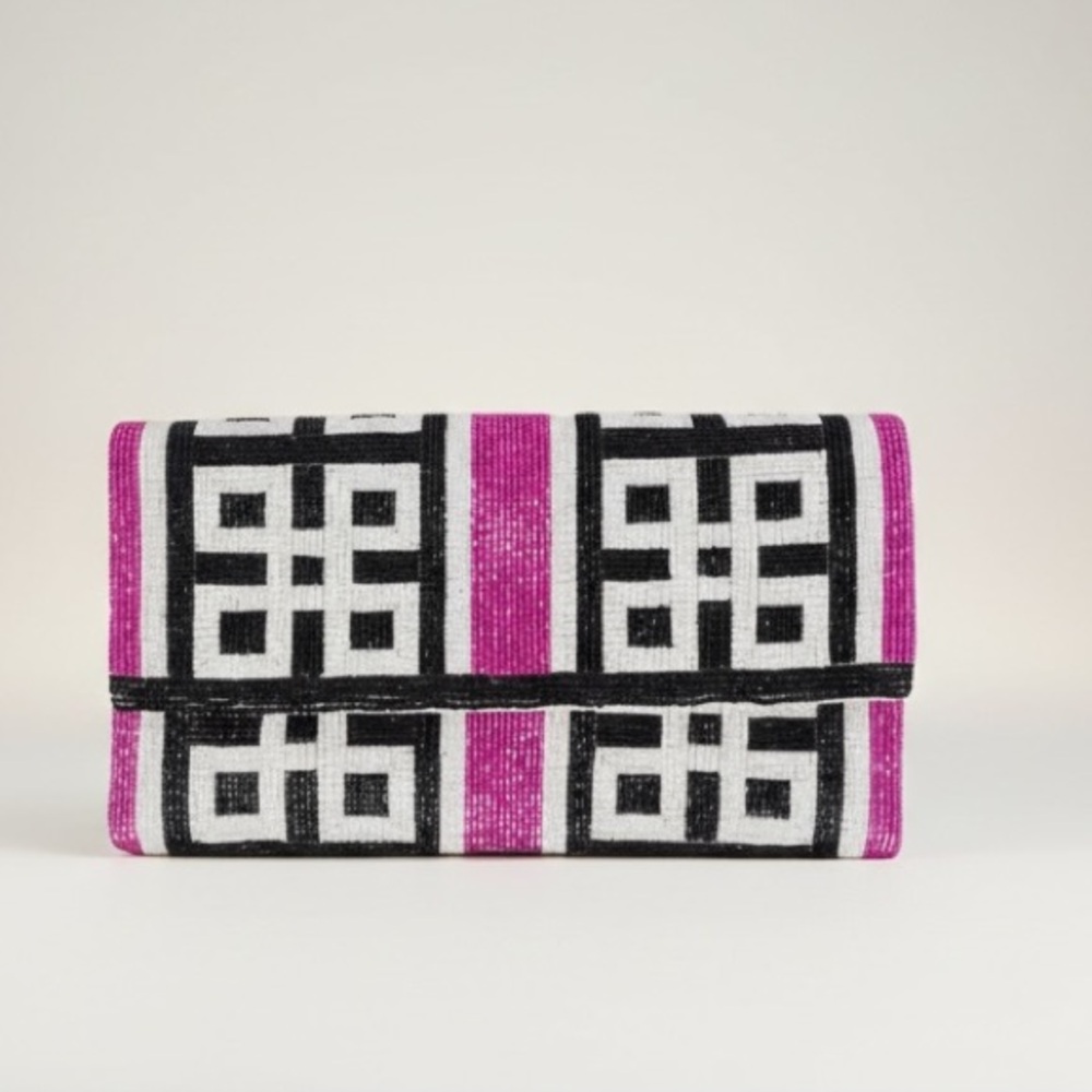 Stylish Black and Pink Clutch-nwt